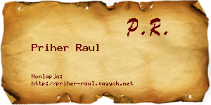 Priher Raul névjegykártya
